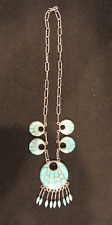 AQG Zuni Artisan Signed Annie Quam Gasper Sterling Silver & Turquoise Necklace picture