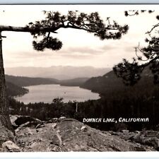 c1930s Donner Lake, CA RPPC Birds Eye Real Photo PC Sierra Nevada Cali Vtg A132 picture