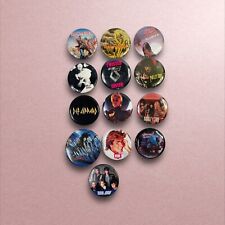 Lot Of 13 Vintage 1980’s Rock Button Badges - Iron Maiden, Ozzy, Motley Crue Etc picture