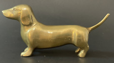 Vintage Heavy Brass Dachshund Weiner Dog 6
