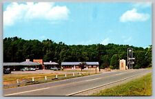 Greystone Motel Rocky Ohio Street View Old Cars Foreset Vintage UNP Postcard picture