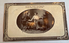 1912 Keyboard Series Postcard Courting Couple Lady Typing Keys picture