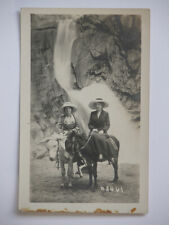 Vtg 1912 Two Women Riding Donkeys South Cheyenne Canon CO Postcard RPPC picture