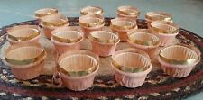 ANTIQUE Round PINK & Gold CANDY BASKET Cupcakes Favor CREPE PAPER Holder 30s-40s picture
