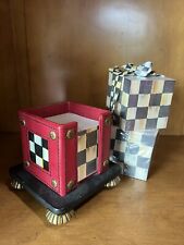 mckenzie child’s - Courtly Check With Red - Office Post It Holder Vintage Set picture