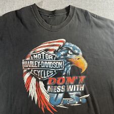 Vintage Harley Davidson Shirt XL Don't Mess With U.S. Twin Towers Staten Y2K picture