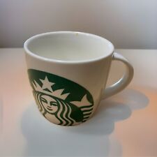 STARBUCKS Coffee Tea Mug Cup LARGE White Green Mermaid Siren Logo 14 oz Ceramic picture