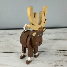 Vintage Folk Art - Hand Painted Wood Animal Figure - Moose picture