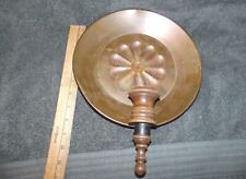 VINTAGE MCM FLOWER Copper and Wood candle holder picture