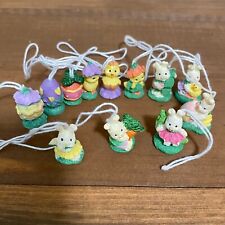 12 Vintage Mini Easter Ornaments Resin picture