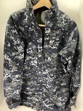 US Navy USN Goretex Parka Jacket Sze Medum X-Long Blue Camouflage Full Zip NWOT picture