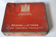 Antique 1920s Benson & Hedges Super Virginia Cigarette Tin picture