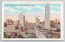 Postcard Looking Down Marqueste Ave Minneapolis Minnesota picture