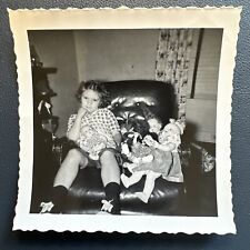 VINTAGE PHOTO 1929 Named Girl, Lynn Ann Shaw With Her Dolls Teddy Bear Toys picture