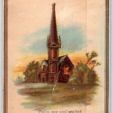 c1880s Psalms 62-1 Wait God Salvation Bible Quote Trade Card Christian Jesus C10 picture