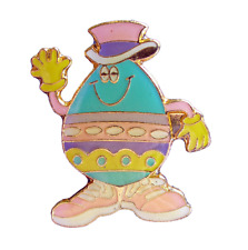 Klein PIN Easter Vintage EGG MAN Anthropomorphic CLOISONNE 1980s Tac Brooch picture