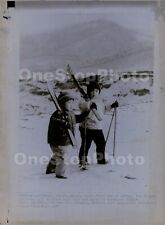 1973 Northeast CHINA Children Walk Up Slope with Skis Kirin Province Wire Photo picture