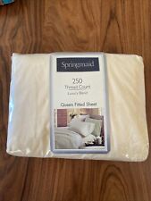 Springmaid  50% Cotton/ 50% Poly Yellow Queen Fitted Sheet 250 Thread Count New picture