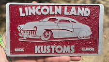 Vintage Lincoln Land Kustoms Illinois Car Club Plaque License Plate picture
