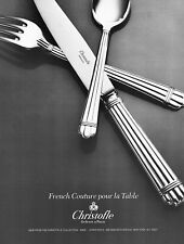 1985 CHRISTOFLE  France Aria Silver Silverware ~ Couture For The Table  PRINT AD picture