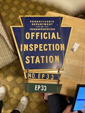 Vintage PA Dept Of Transportation OFFICIAL INSPECTION STATION sign [GR8 COND] picture