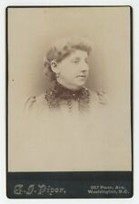 Antique Circa 1880s Cabinet Card Lovely Older Woman in Dress Washington, D.C. picture