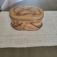 1930's Rare Vintage Oval Western Metal Lunch Box picture