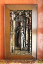 MAGNIFICENT 19C FRENCH  BRONZE , METAL WALL SCULPTURE BY  L.HOTTOT LISTED ARTIST picture