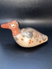 Vtg Tonal Mexican Folk Art Ceramic Duck Brown picture