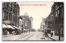Walnut Street North Of Adams Muncie Indiana IN DB Postcard Y1 picture