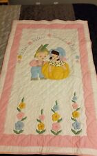 Vintage Hand Stitched And Appliqued Peter Piper Quilt. 39x56
