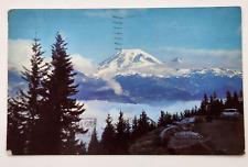 POSTCARD MOUNT RAINER, STEVENS CANYON ROAD OUTLOOK, PUGET SOUND, WA Posted 1967 picture