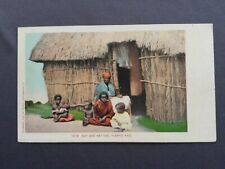 ±1903 Postcard PORTO PUERTO RICO HUT NATIVES - Old Vintage Detroit Photographic picture