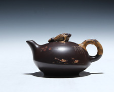 Chinese Yixing Zisha Clay Handmade Lotus Animal Golden Toad Lucky Teapot Tea pot picture