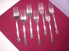 Set Of 7 ROGERS STAINLESS STANLEY ROBERTS GRAND CROWN Salad Forks 6 1/2 GE4 picture