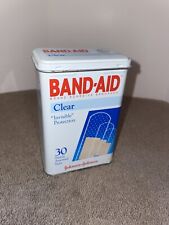 Vintage BAND-AID Brand Johnson & Johnson EMPTY Metal Tin Clear  picture