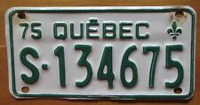 Quebec 1975 SNOWMOBILE SKI-DOO License Plate NICE QUALITY # S-134675 picture