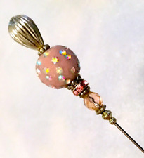HATPIN with SPARKLING PINK BERRY, RHINESTONES & CRYSTALS - 8