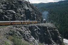 Vintage 1960 Kodachrome 35mm photo slide a Rio Grande Locomotive Passenger cars picture