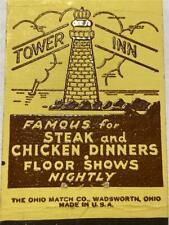1940's Frank Mangam's TOWER Inn 3903 Joliet Ave Lyons Ill Matchcover IL Illinois picture