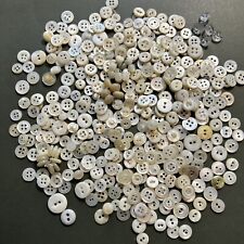 Vintage Small White Mother of Pearl Shell Buttons 5/16”+ Lot 5 oz Dolls Craft picture