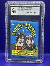 1978 TOPPS Mork & Mindy Unopened Trading Cards Wax Pack Graded GAI NM MINT  8.5 picture