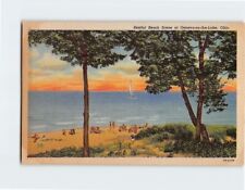 Postcard Restful Beach Scene at Geneva-on-the-Lake, Ohio picture