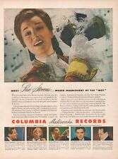 1943 Rise Stevens Mezzo Magnificent of The Met Columbia Records Vitg Print Ad  picture