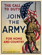 The Call To Duty - Join the Army - 1917 US Army WWI Recruiting Poster - 24x32 picture
