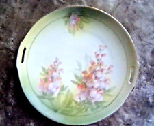 Antique RS Prussia Tillowitz Silesia Floral Design China 10 in. Handled Plate picture