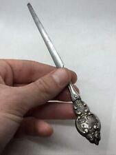 Antique 800 Silver Letter Opener Writing Desk Utensil Unknown Maker 7 1/2” picture