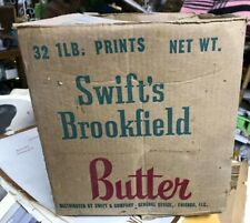 VTG Swift's Brookfield Butter Cardboard Box 32 one Pound Box 9.5x10.5 Chicago IL picture