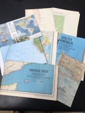 Mixed Lot of 8 Old Road Maps - Various Countries & California US & World Map picture
