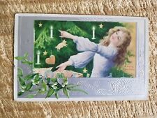 A MERRY CHRISTMAS.VTG EMBOSSED POSTCARD FROM 1910*P42 picture